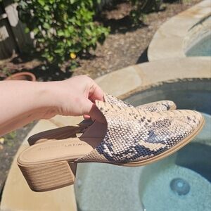 Gibson Latimer goat leather Slip-On Mules Block Heel Office Chic 10M